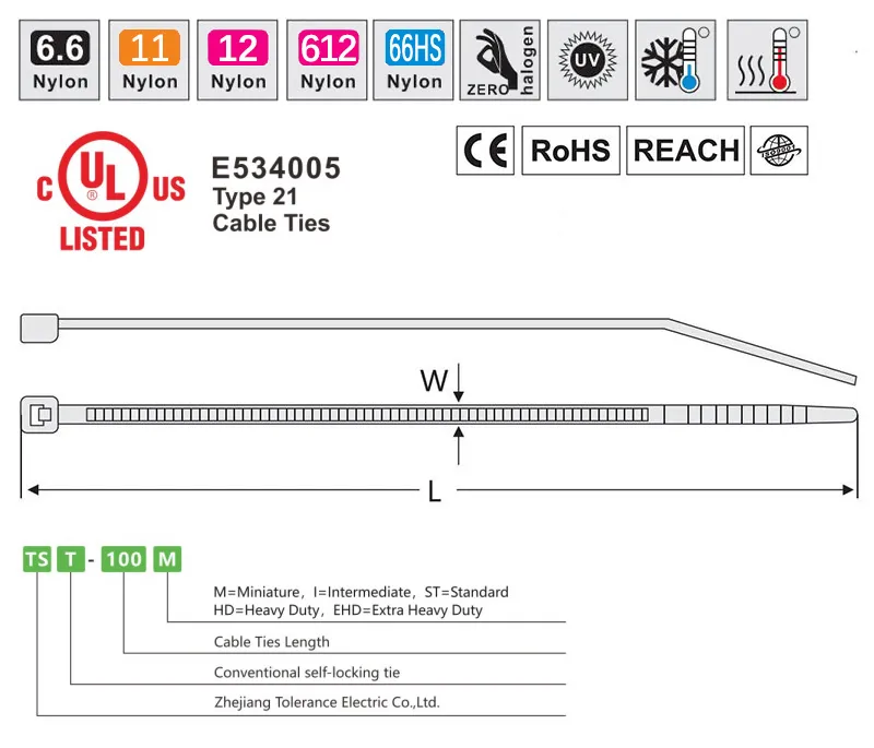 Self locking cable ties