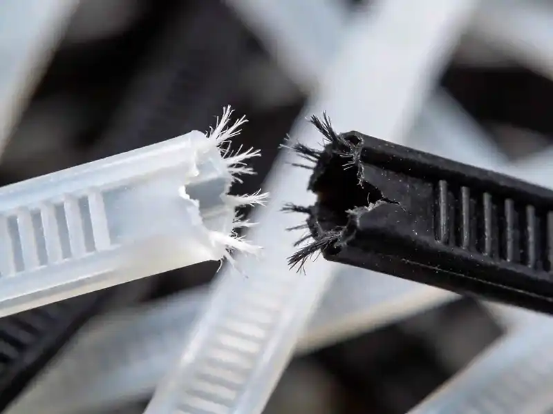 broken cable tie close-up