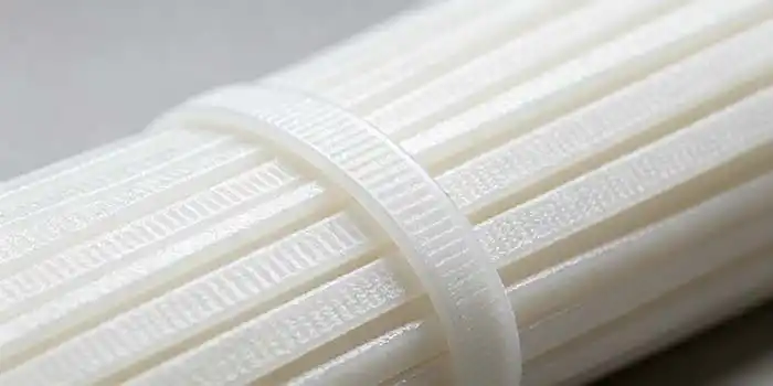 close-up of the texture of PIR recycled nylon cable ties, showcasing their consistent quality and structural integrity